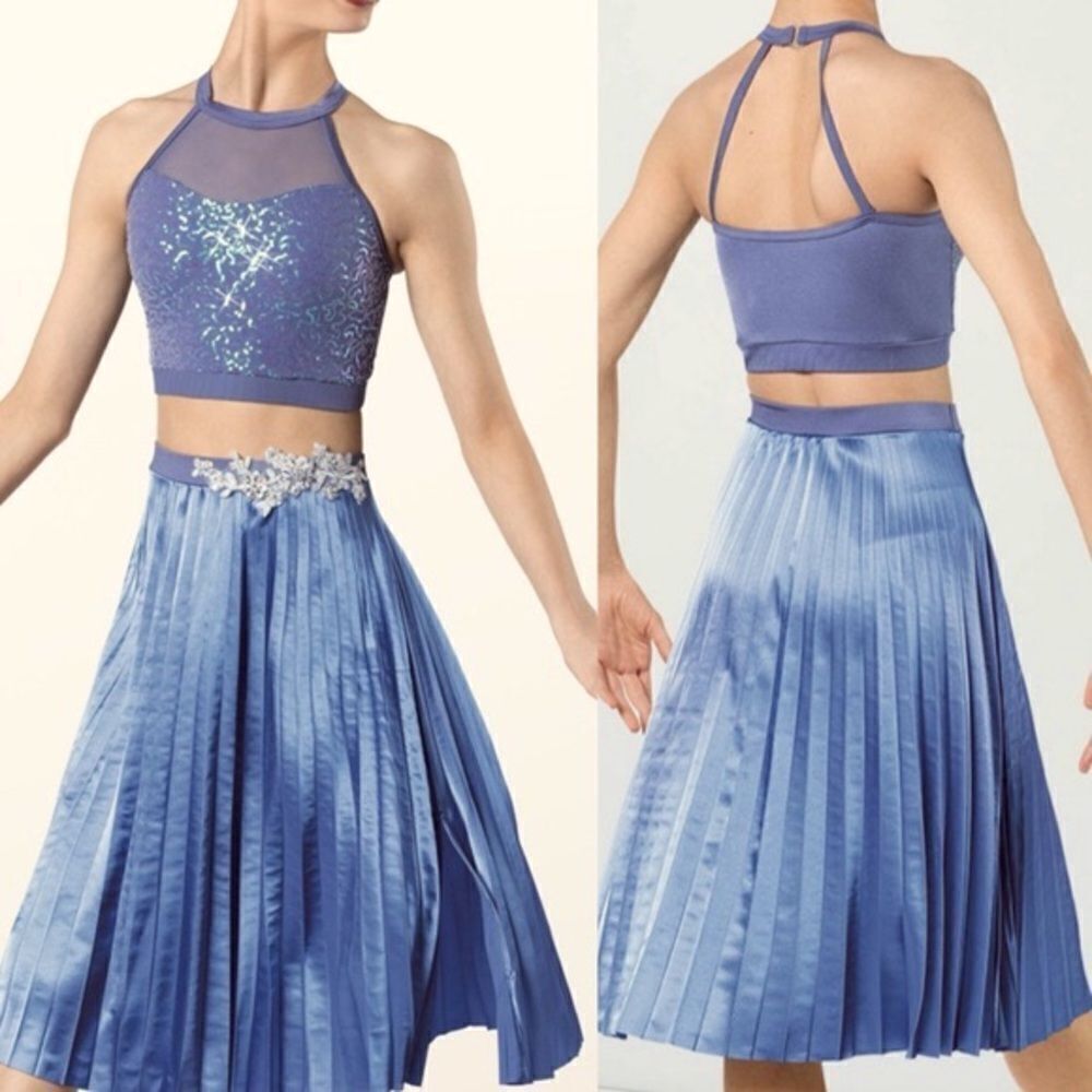 WEISSMAN Dance Costume blue 2 piece skirt It's Gonna Be Alright 13753 adult MA